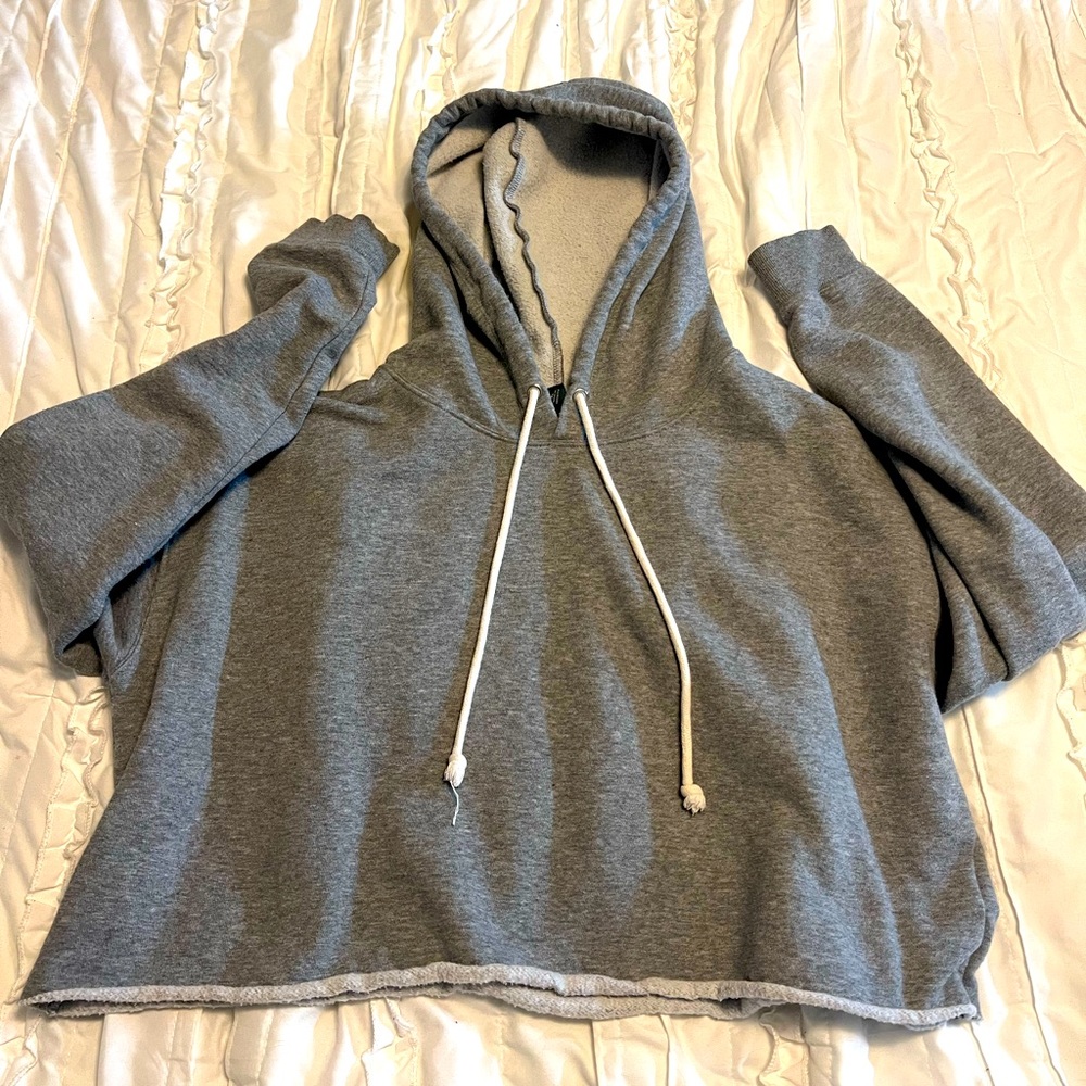 grey cropped hoodie